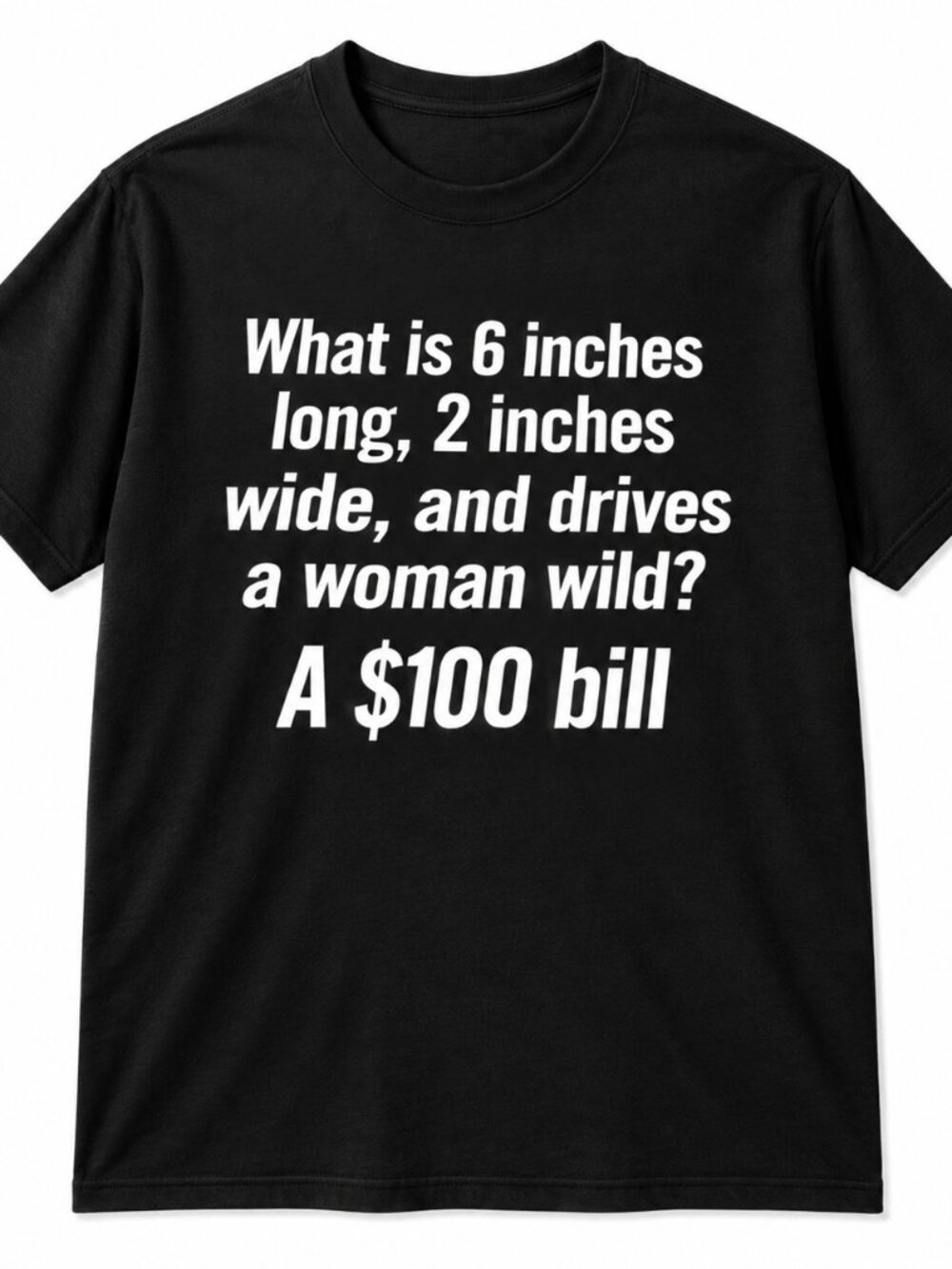 What Is 6 Inches Long 2 Inches Wide and Drives a Woman Wild A $100 Bill T-shirt